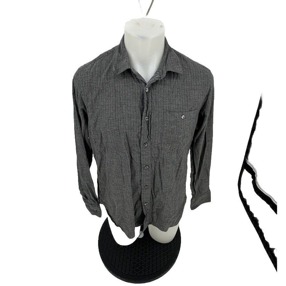 Faribault Mill Medium Men Wool Blend Striped Flannel Shirt Made In USA 46-39